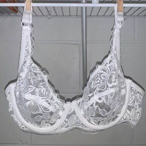 34C White Lace Underwire Bra